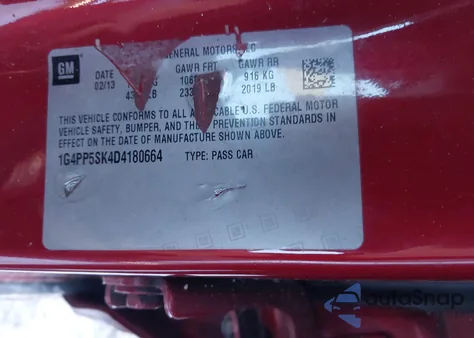2013 Buick Verano from USA, damaged, VIN 1G4PP5SK4D4180664
